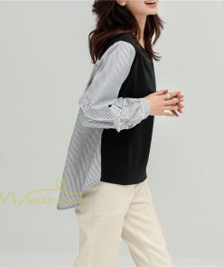 シャツ・ブラウス | Tシャツ レディース トップス 長袖 秋コーデ 切り替え パフスリーブ カットソー ブラウス ゆったり 可愛い カジュアル オフィス 20代30代40代 シンプル 春夏秋