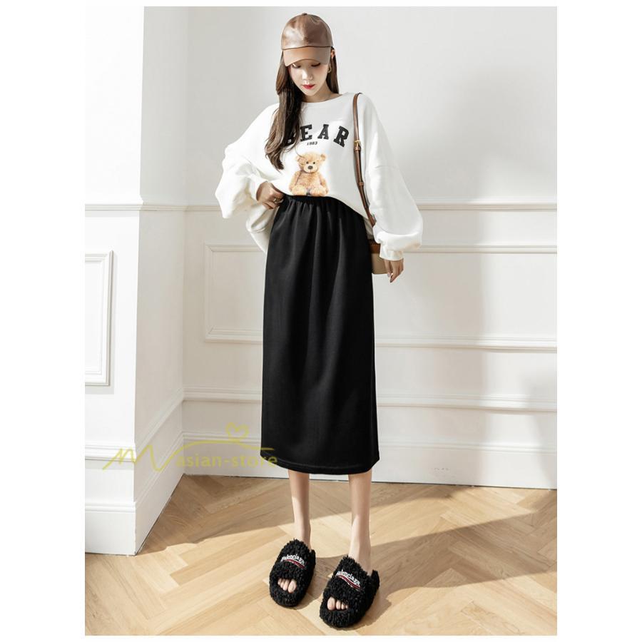 スカート | レディース 無地 カジュアル ひざ下丈 きれいめ 秋冬コーデ エレガント 通勤 通学 20代 Aライン40代 30代 ウエストゴム 50代 ゆったり