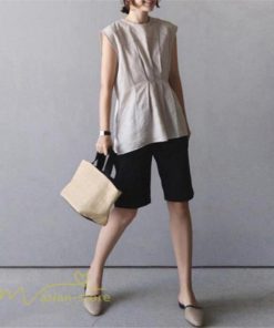 ｔシャツ・カットソー | Tシャツ ノースリーブ トップス 夏新作 レディース 夏 夏服 カットソー プルオーバー タンクトップ ゆったり 無地 40代 20代 30代 ギャザー 50代