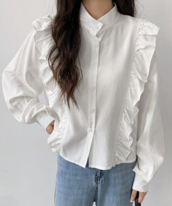 シャツ・ブラウス | ブラウス レディース きれいめ 40代 春秋 上品 無地 ブラウス 長袖 ゆったり オシャレ 韓国風 通勤 大人 着痩せ 50代 バルーンスリーブ 30代 韓国ファッション