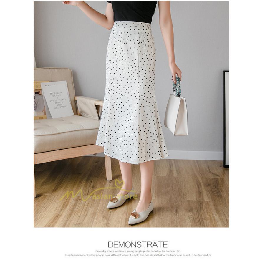 スカート | マーメイドマーメイド レディース ボトムス ロング丈 美シルエット ドット柄 シフォン20代30代40代 通勤通学 春夏 カジュアル 2022