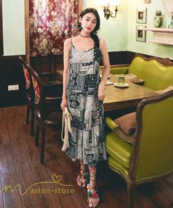 ノースリーブ | キャミソール ワンピース キャミワンピ レディース ロング丈 ゆったり カジュアル かわいい 体型カバー リラックス 春 薄手 旅行着 総柄 送料無料 夏