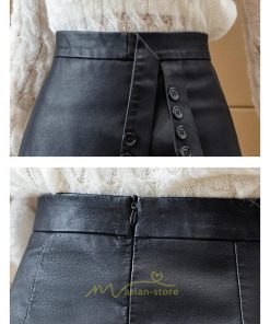 スカート | ミニレディース Aライン タイト フェイクレザー リボン ショート丈 カジュアル お出かけ 通勤 韓国風 2022秋冬 オシャレ 新作 着回し