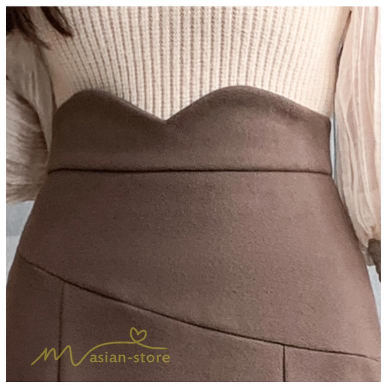 スカート | レディース フィッシュテール秋冬コーデ フレア AラインOL ビジネス カジュアル 大きいサイズ XL 20代 ラシャ 40代 上品 30代