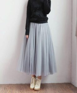 ロングスカート | ロング グレー フレアスカート 春夏 黒 ウエストゴム チュールスカート マキシスカート ミモレ丈スカート白