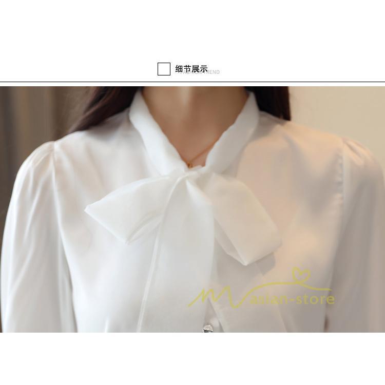 在庫ある | 短納期ブラウスレディースシャツ シフォンブラウス ビジネスカジュアルシャツトップス オフィスブラウス フォーマルシャツ 薄手 春夏衣装 リボン 通学通勤