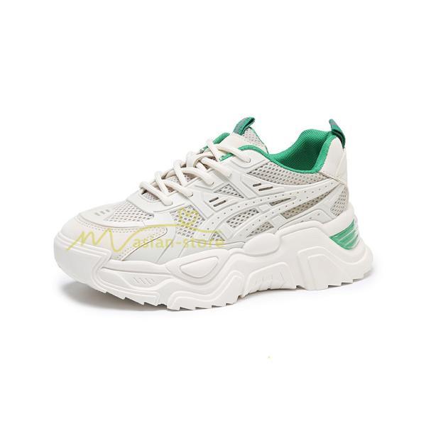 スニーカー | レディース 白 ダッドレディース 厚底 身長アップ ランニングシューズ 通気 厚底シューズ 厚底ダッドスニーカー 軽量 美脚 歩きやすい