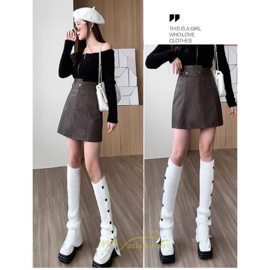 スカート | ミニレディース Aライン タイト フェイクレザー 脚長効果 シンプル ショート丈 カジュアル 着回し オシャレ 通勤 新作 お出かけ