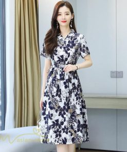 ミディアム | シャツワンピース レディース ワンピース 着痩せ 花柄 膝丈 ミディアムワンピース 上品 Aラインワンピース 春 夏新作 フリーサイズ サマーワンピース 通勤通学