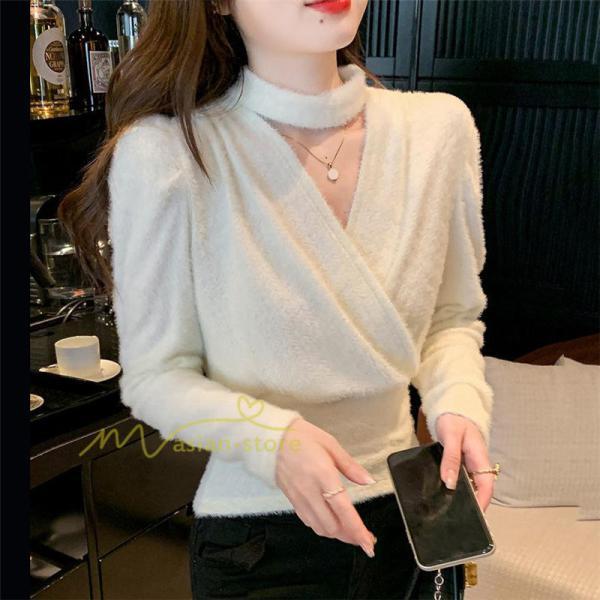 シャツ・ブラウス | ブラウス シャツ 上品 長袖 Vネック オフィスカジュアル 通勤 韓国 ファッション カジュアル エレガント 細身 優雅 OL 20代30代40代 オシャレ 通勤 上品 着回し