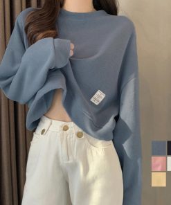 Tシャツ・カットソー | ショート丈スウェット レディース 韓国風