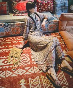 マキシ | レディース ワンピース 夏 秋 長袖ワンピ きれいめ 大人ワンピース Aライン ロングワンピース おしゃれ 大人 お呼ばれ 可愛い コットン レトロ 通勤