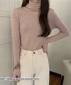 ニット・セーター | カットソー ニット レディース ハイネック 長袖 秋冬 春 トップス スリム ストレッチ インナー 無地 プルオーバー 通学通勤 長袖ニット 着痩せ 長袖カットソー