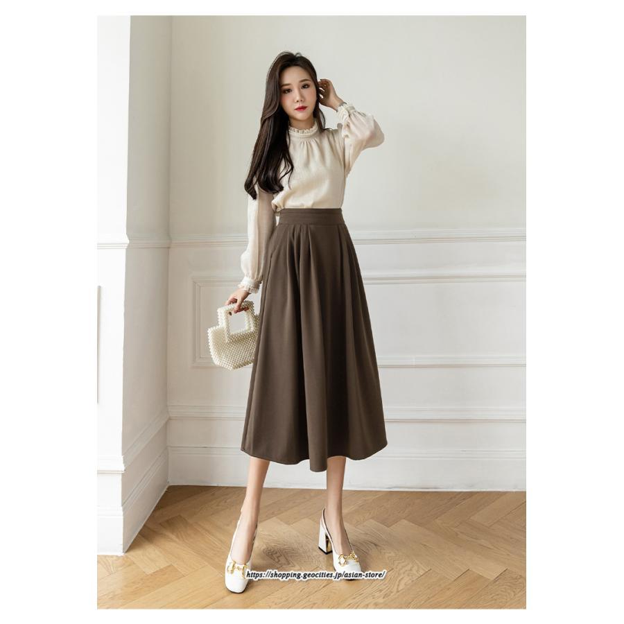 スカート | フレア ロングレディース 40代 きれいめ おしゃれ 着痩せ 秋 冬 ボトムス ロング 30代 20代 50代 暖か Aラインラシャ