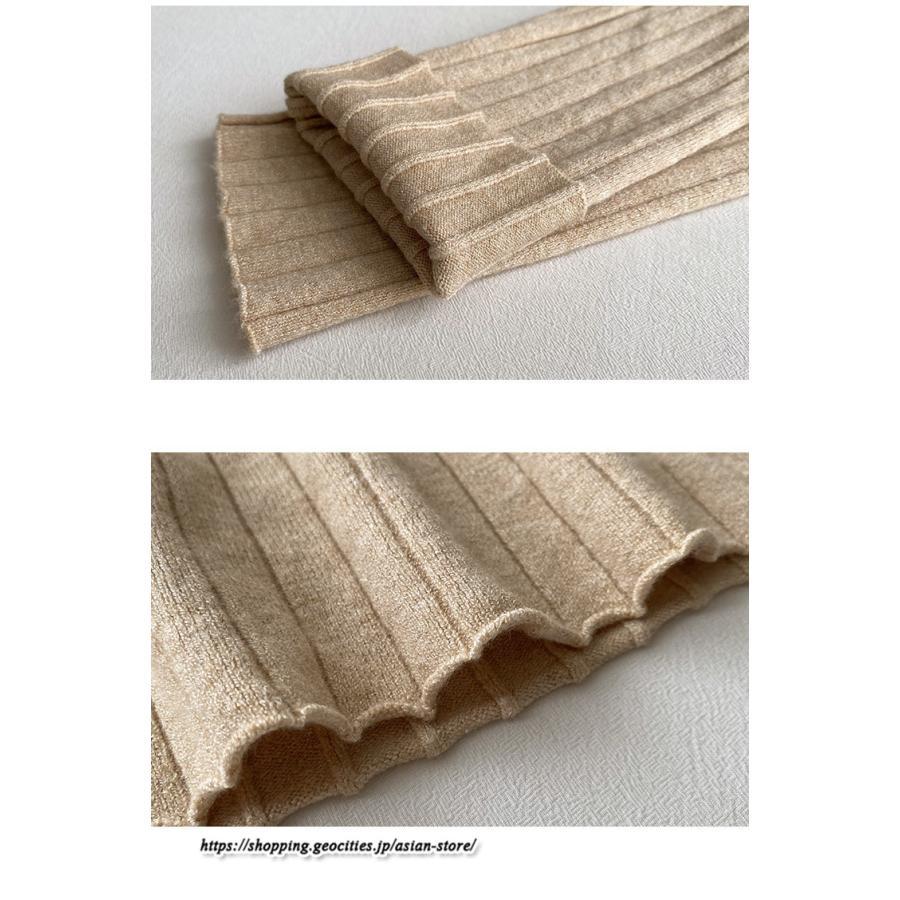 ニット・セーター | カットソー ニット レディース リブニット 長袖 秋冬 春 トップス スリム ストレッチ インナー 無地 着痩せ プルオーバー 長袖カットソー 長袖ニット 通学通勤