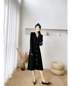 ニットワンピース | レディース ワンピース 冬 長袖 秋冬 ニット 20代 30代 40代 50代 Vネック かわいい おしゃれ 大人可愛い 着痩せ 綺麗