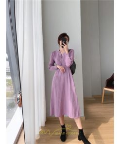 ニットワンピース | ワンピース 春 春服 レディース 長袖 ゆったり 秋 冬 ロング丈 可愛い 2022秋冬 暖か 通勤 おしゃれ デート 20代30代40代50代 女子会 同窓会