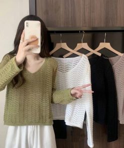 透かし編みトップス | 透かし編みニット メッシュニット 春秋冬