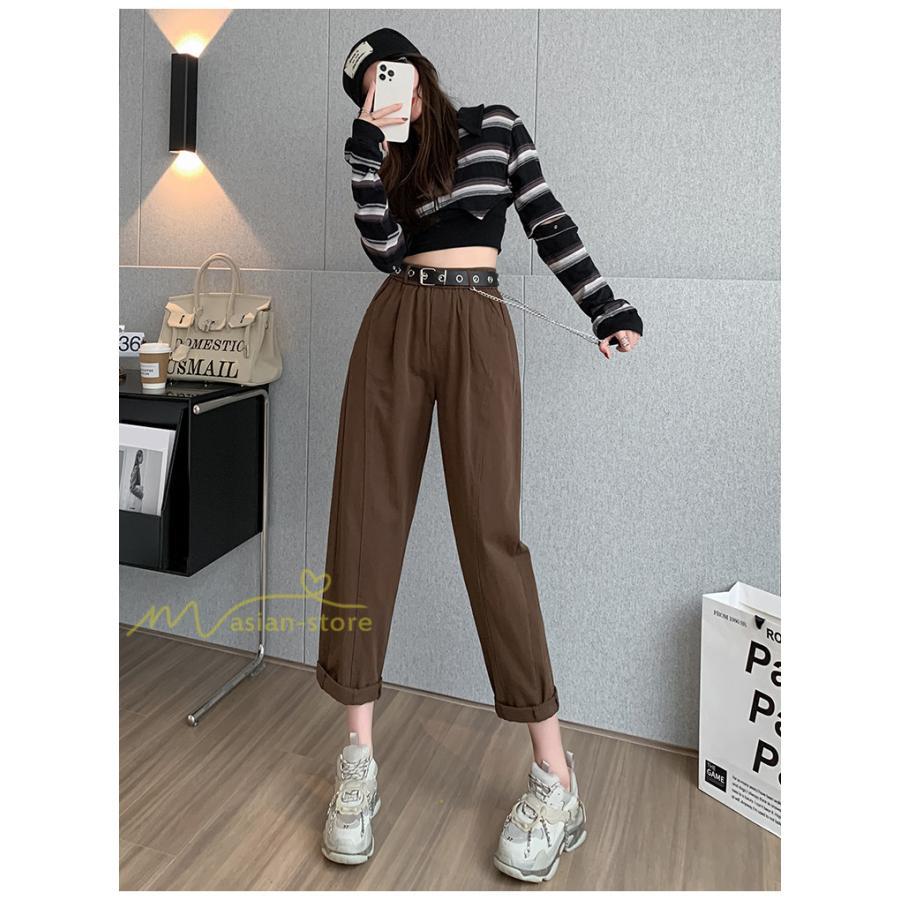 ワイドパンツ | レディース ロング丈 ストリート風 ロングパンツ シンプル 秋冬コーデ 体型カバー ウエストゴム お出かけ ポケット ハイウエスト ゆったり