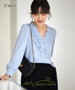 シャツ・ブラウス | ブラウス シャツ レディース 40代 上品 ブラウス きれいめ 通勤 OL ビジネス ゆったり トップス Vネック フリル 高級感 冬服 秋服 上品 春服 エレガント