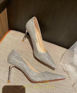 パンプス | 痛くない ハイヒール 4cm6cm8cm8cm ポインテッドトゥ 通勤 脱げない シャンパン シルバー 走れる レディース OL 20.5-26.5cm 通勤 春 ビジネス