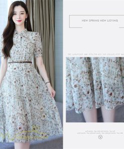 ミディアム | ワンピース レディース 着痩せ Aラインワンピース サマーワンピース 春 夏 ミディアムワンピース 上品 大きいサイズ 花柄 フレア 上品 20代 30代 半袖 40代