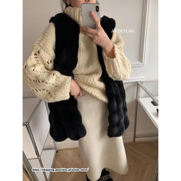 ベスト | ボリュームフェイクファーファー毛皮レディース 冬 フェイクファー 毛皮コート アウター ノースリーブ ふわふわ 前開き ジレ 秋冬