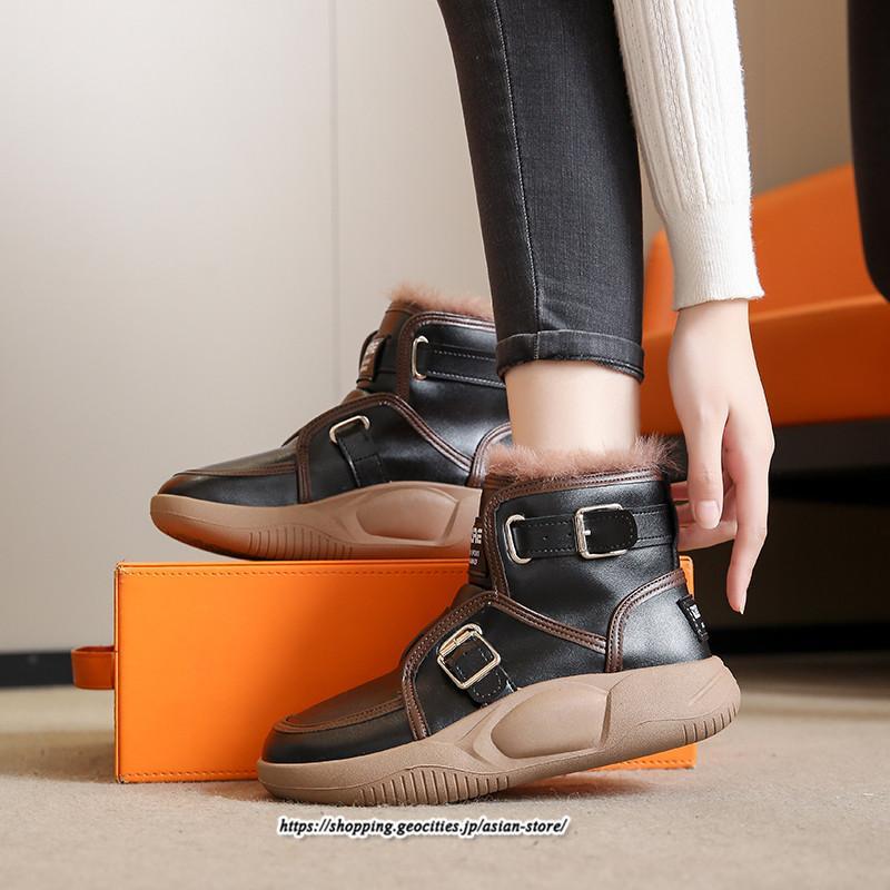 ブーツ | ムートンモカシン 冬靴 レディース 裏起毛 暖かい もこもこ 痛くない 人気 防寒 黒 白 冬 痛くない 歩きやすい 秋 おしゃれ