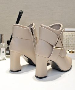 パンプス | ポインテッドトゥ ショートブーツ レディース チャンキーヒール ブーツ サイドファスナー ブーティ 太ヒール 歩きやすい