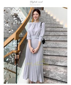 マキシ | ワンピース レデイース ロング丈 長袖 プリーツ ベルト付き 春夏 おしゃれ きれいめ 通勤 二次会 大人 20代 着痩せ 秋新作 30代 40代 エレガント カジュアル