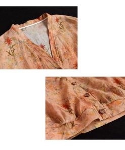 カーディガン | 麻混 レディース 花柄 初秋 リネン カジュアル Vネック 長袖 羽織 きれいめ 春 夏 秋 薄手 おしゃれ 40代50代 ゆったり 20代30代 大きいサイズ