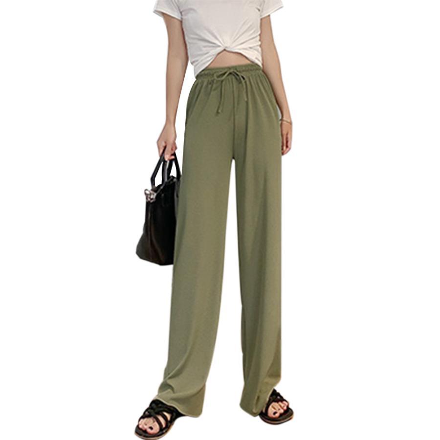 ワイドパンツ | ハイウエスト レディース ストレートパンツ 接触冷感 ロングパンツ ハイウエストサマーパンツ リラックスパンツ