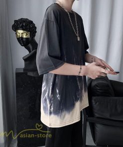 Tシャツ | カットソー メンズ 半袖 ゆったり カジュアル 半袖トップス サマー 夏新作 クルーネック 絞り染め おしゃれ ストリート カッコウイイ コットン