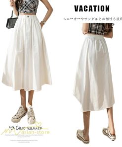 スカート | ハイウエスト ロングレトロ Aライン女性 ボトムス 春秋 夏 お洒落 カジュアル 20代30代40代 通勤 2022 エレガント