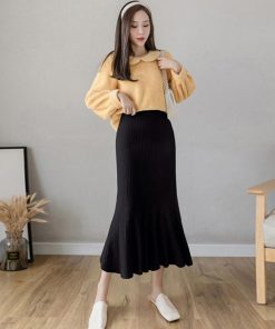 フレアスカート | リブニット マーメイドスカート 春秋冬