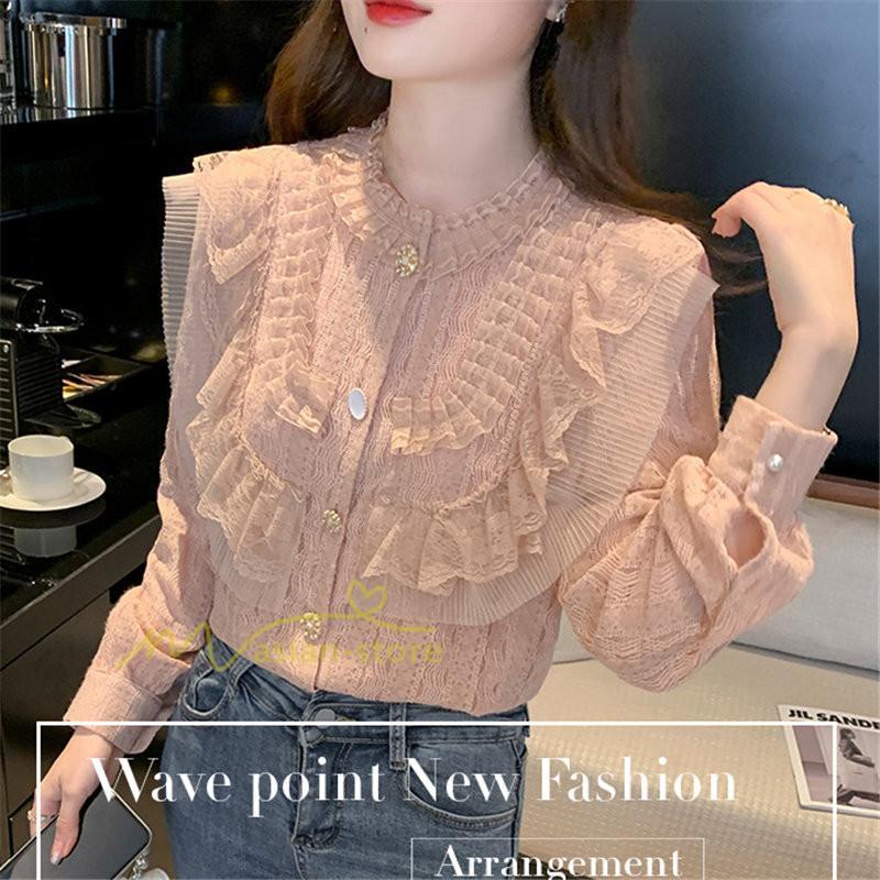 シャツ・ブラウス | ブラウス レディース きれいめ 春秋 40代 30代 長袖 カジュアルブラウス 可愛い おしゃれ 韓国風 通勤 着回し お出かけ エレガント 着痩せ 上品 レースシャツ