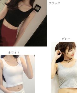 Tシャツ・カットソー | Uネック インナー ショート丈 タンクトップ レディース スポーツウェア ノースリーブ 春夏 トップス タイト コットン