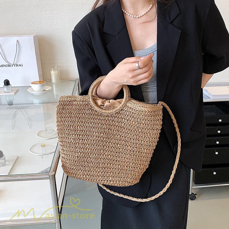 女性用バッグ | レディース バッグ かごバッグ ショルダーバッグ ストローバッグ 編み 小物 シンプル 軽量 大人 軽い 旅行 オシャレ 40代 可愛い 50代 30代