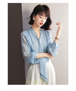 シャツ・ブラウス | ブラウス シャツ 秋 秋服 レディース 蝶結び チェック柄 春 秋 新作 シフォン 長袖 ゆったり 可愛い キレイめ エレガント おしゃれ お出かけ 通勤 カジュアル