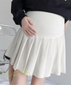 スカート | マタニティレディース ミニ夏 サマー マタニティウェア きれいめ プリーツ可愛い ママ おしゃれ 韓国風 無地 ウエスト調整 上品