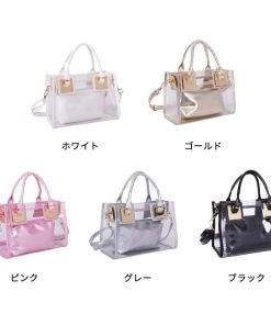 トートバッグ | レディース PVC 春夏 ショルダーバッグ クリアバッグ プールバッグ 透明