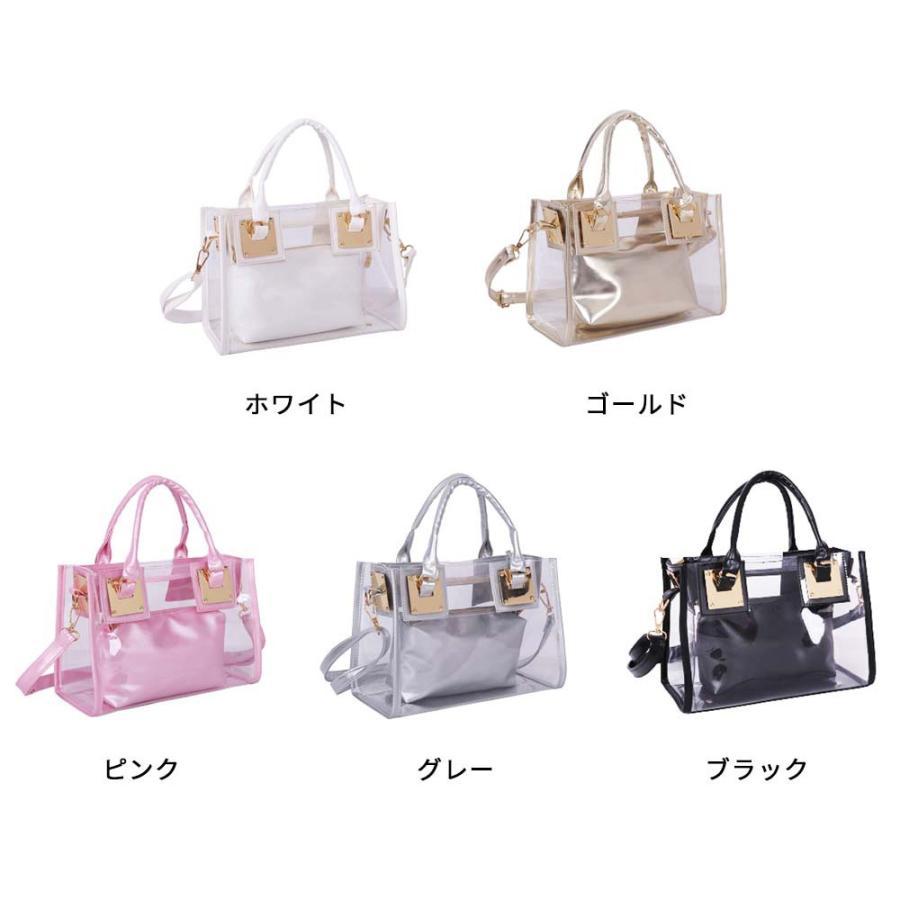 トートバッグ | レディース PVC 春夏 ショルダーバッグ クリアバッグ プールバッグ 透明