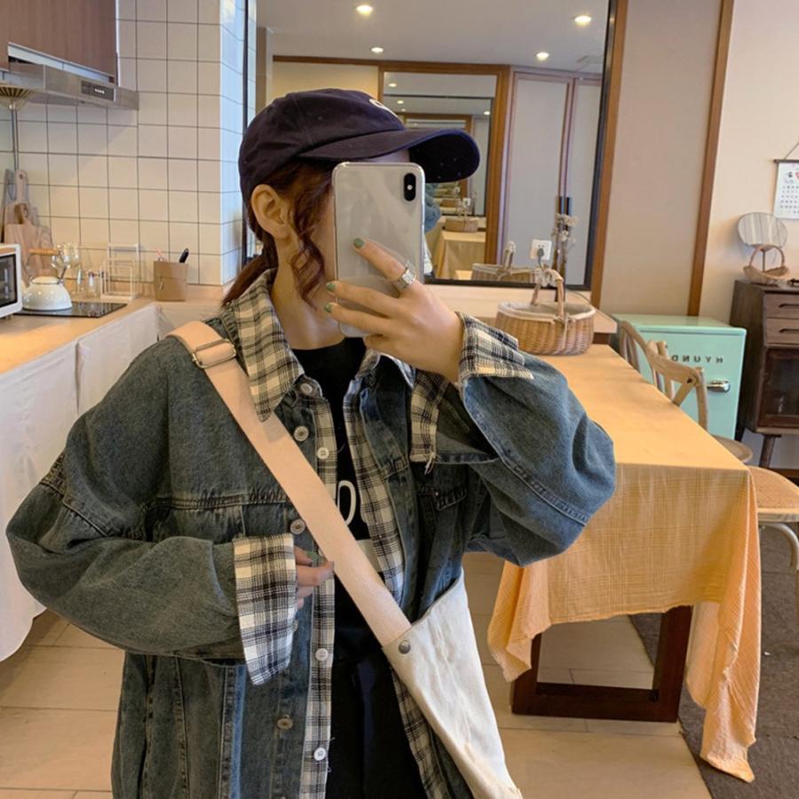 テーラードジャケット | ジャケット オーバーサイズ アウター 秋冬 レディース ドッキング デニム Gジャン