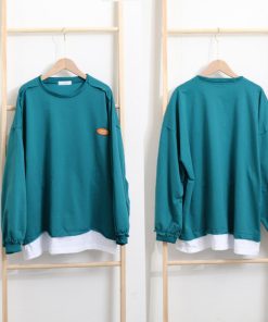 Tシャツ・カットソー | 重ね着風スウェットトレーナー 韓国風