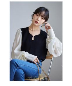 シャツ・ブラウス | ブラウス シャツ レディース 40代 上品 ブラウス きれいめ 通勤 OL ビジネス ゆったり 黒 白 トップス 30代 50代 20代 カジュアル 着痩せ　 切り替え