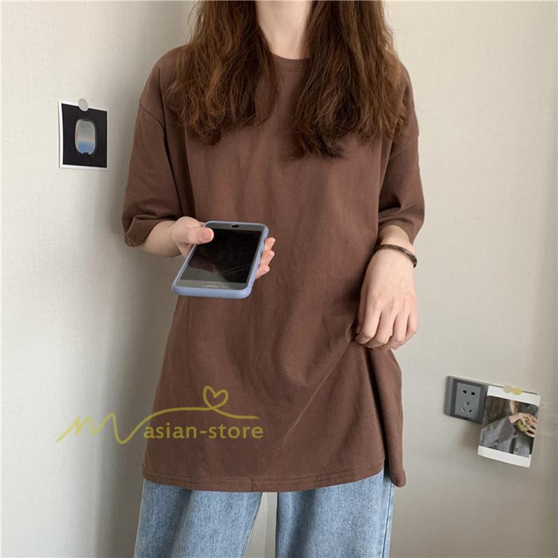 tシャツ・カットソー | Tシャツ レディース 半袖 春 夏 秋 トップス カットソー カジュアル シンプル ゆったり 20代30代40代50代 体型カバー 通勤通学 着回し 無地人気 お出かけ 上品