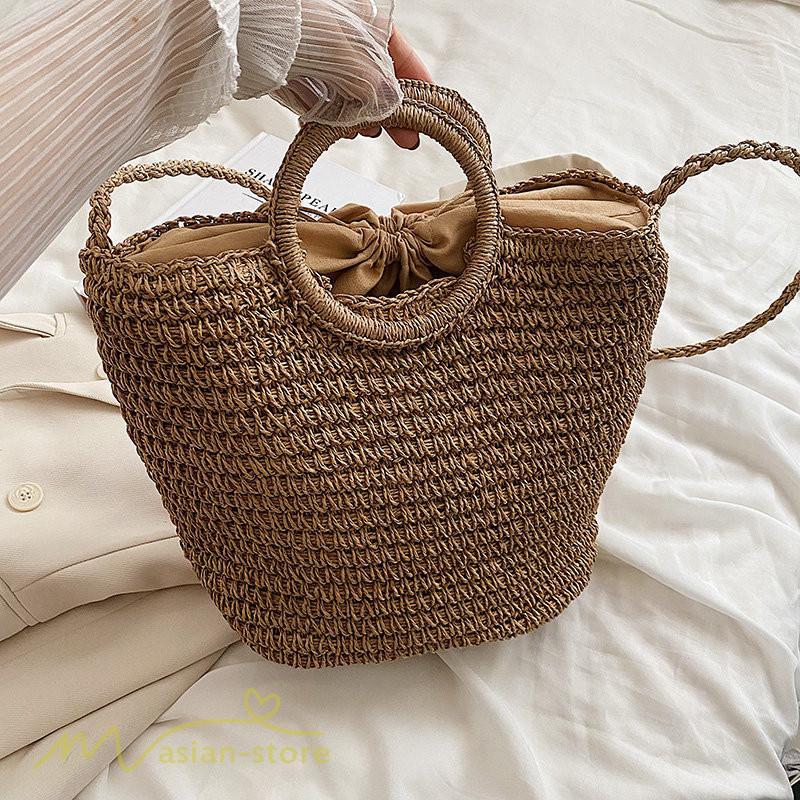 女性用バッグ | レディース バッグ かごバッグ ショルダーバッグ ストローバッグ 編み 小物 シンプル 軽量 大人 軽い 旅行 オシャレ 40代 可愛い 50代 30代