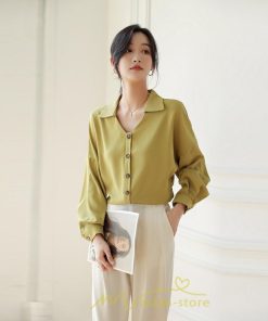 シャツ・ブラウス | ブラウス レディース シャツ トップス Vネック 長袖シャツ 無地 オフィス カジュアル おしゃれ 通勤 オフィス お出かけ エレガント 上品 デート フェミニン