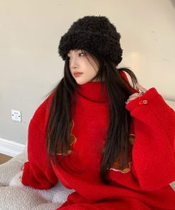 ニット帽 | ふわふわニット帽子 レディース 冬 2色