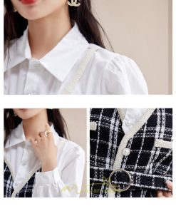 シャツ・ブラウス | ブラウス シャツ 切り替え レイヤード風 重ね着風 チェック柄 レディース 春秋  ゆったり 長袖 カジュアル 通勤 20代30代40代50代 きれいめ オシャレ